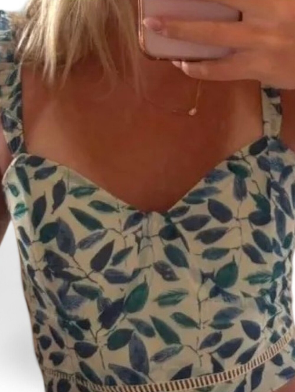 NWT KENDALL & KYLIE Jenner Bustier Crop Top in Indigo Tropical - Small